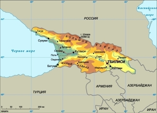 Карта Грузии 
