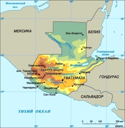 Карта Гватемалы 