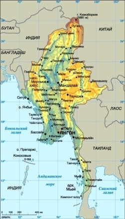 Карта Мьянмы 