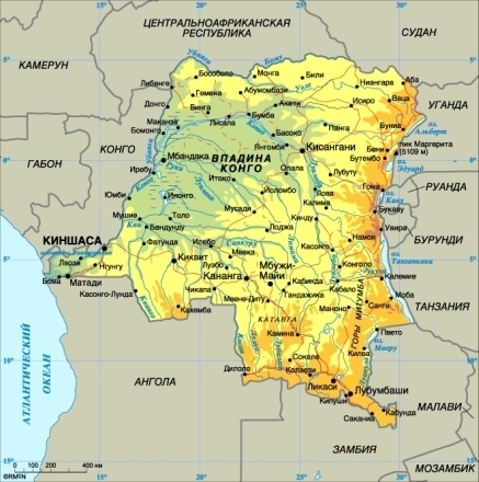 Карта Конго(Демократическая республика) 