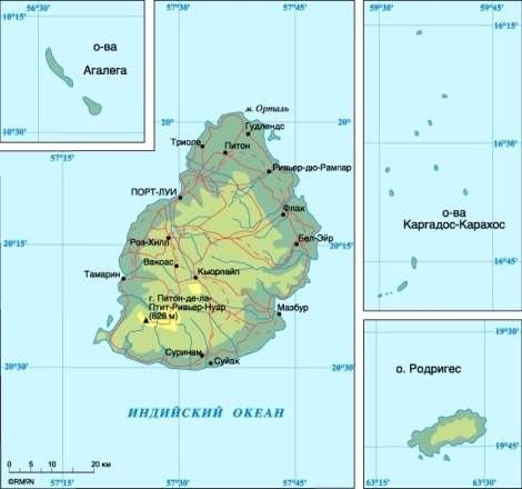 Карта Маврикия 