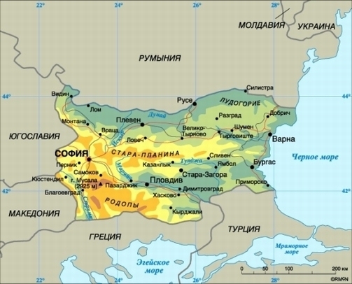 Карта Болгарии 