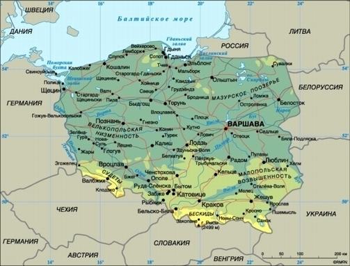 Карта Польши 