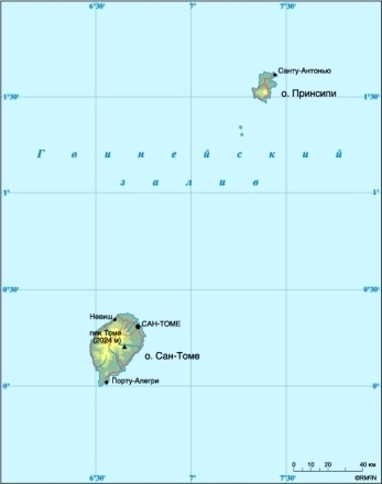 Карта Сан-Томе и Принсипи 