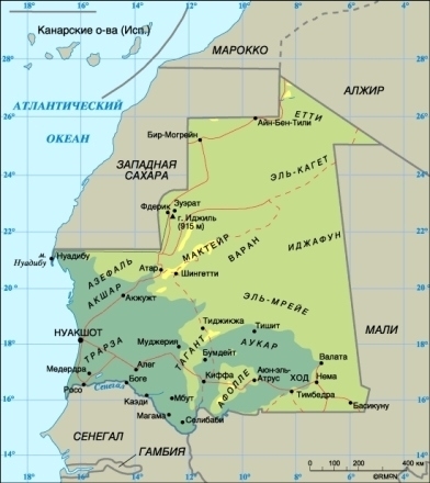 Карта Мавритании 