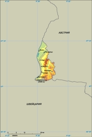 Карта Лихтенштейна 