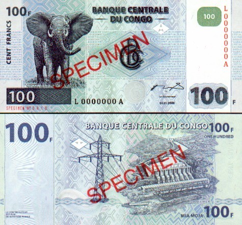 100 франков вид сзади 