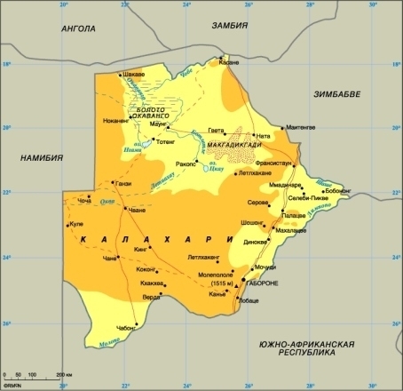 Карта Ботсваны 