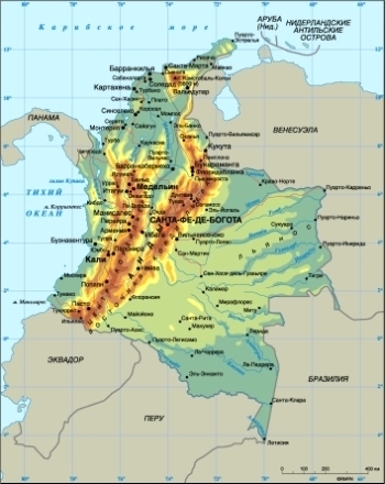 Карта Колумбии 