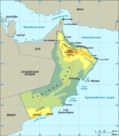 Карта Омана 
