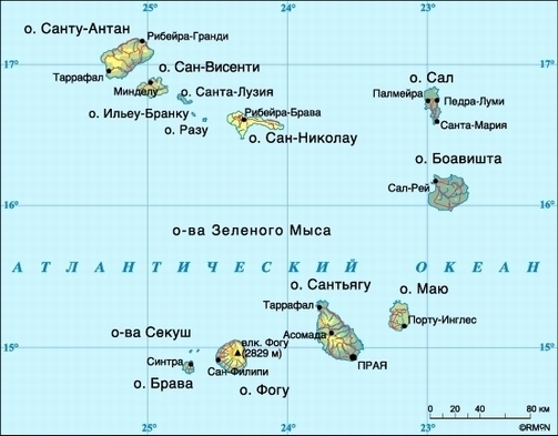 Карта Кабо-Верде 