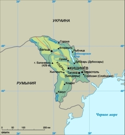 Карта Молдавии 