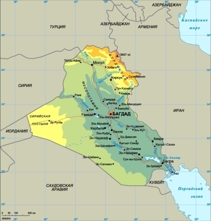 Карта Ирака 