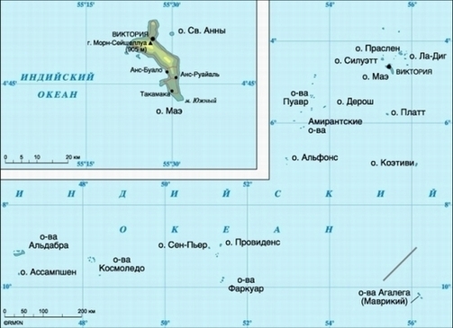 Карта Сейшелы 
