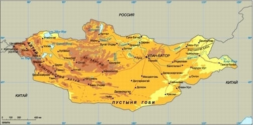 Карта Монголии 