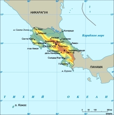 Карта Коста-Рика 